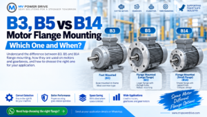 B5 and B14 are common flange mounting configurations used on electric motors, gearboxes and gearmotors. Learn the difference, how they connect, and how to choose the correct flange for your machine.